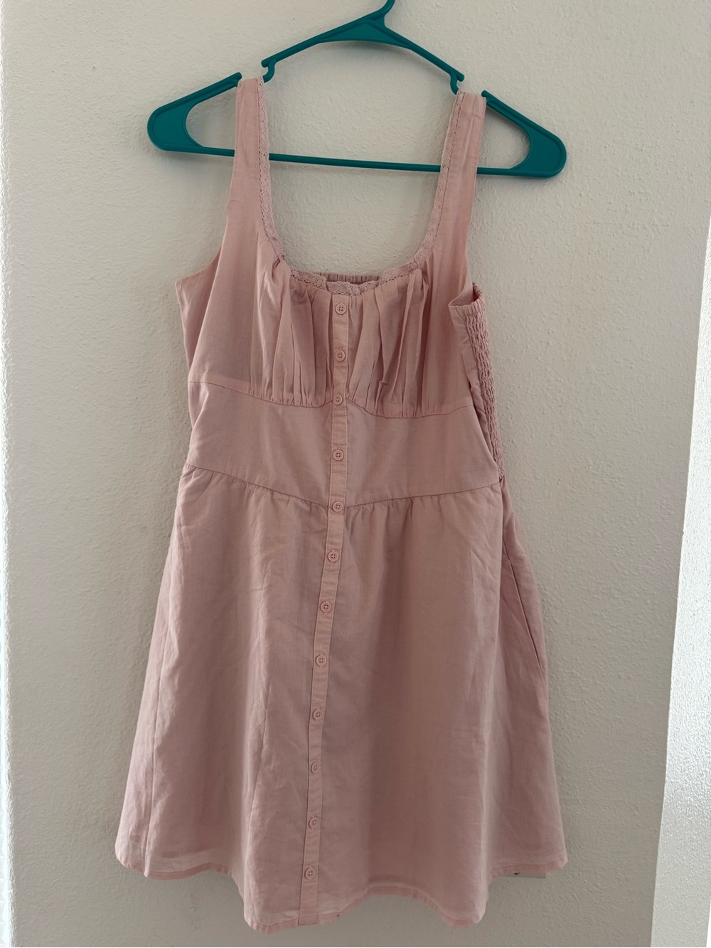 Hollister Dusty Pink Button-Front Sundress Top